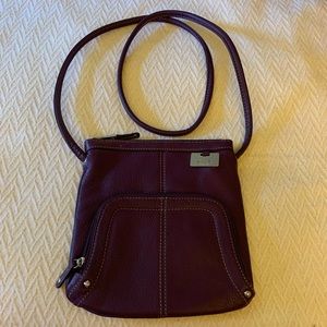 Purple Tignanello leather crossbody bag